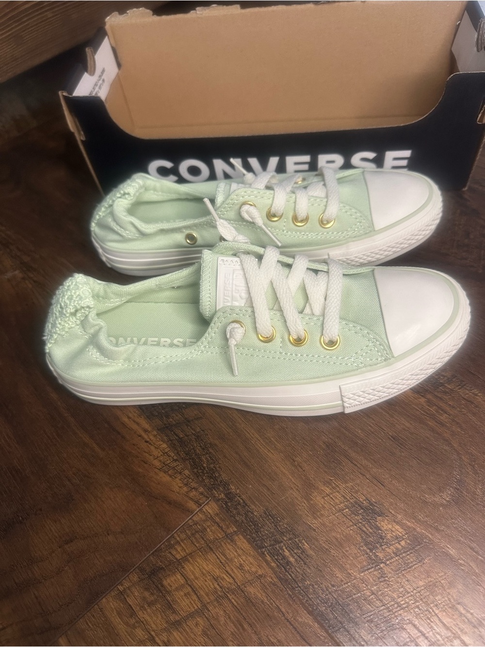Converse womens Canvas Slip-On Sneakers in Mint Green